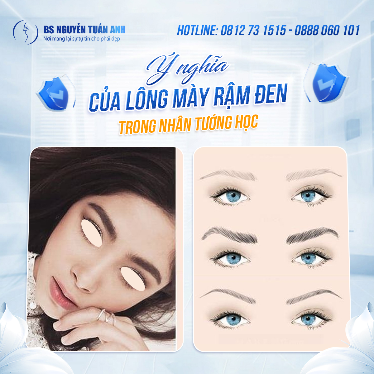 Ý nghĩa lông mày rậm đen trong tướng học